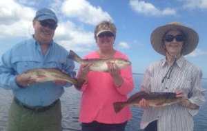 James, Gladys and Julie with St Joe Bay Redfish